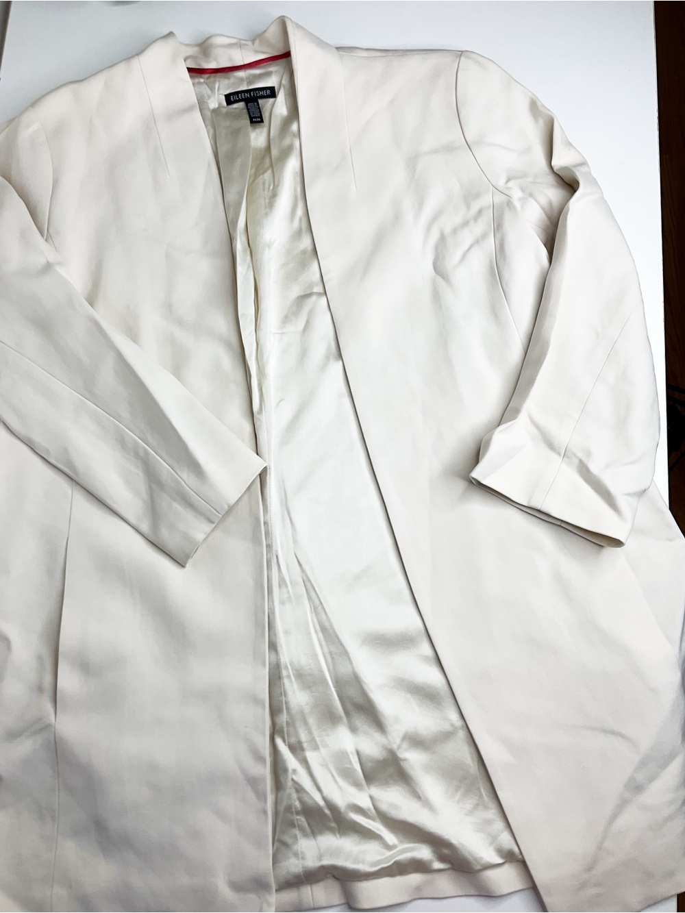 Eileen Fisher Cream Open-Front Jacket - Picture 5 of 12